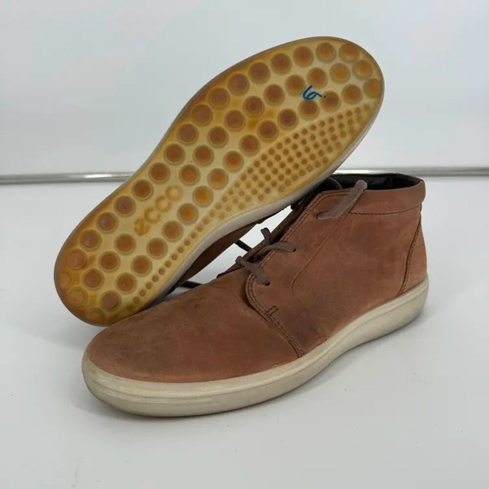 ECCO Soft 7 Men’s Chukka Boots Sneakers Size US 9 Brown Leather Casual Shoes